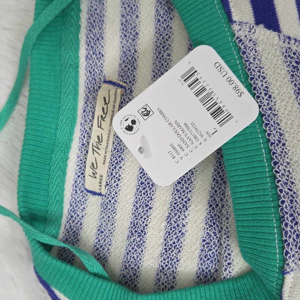 Free People Classic Striped Oversized Crewneck Sand Dollar Combo - Picture 5 of 9